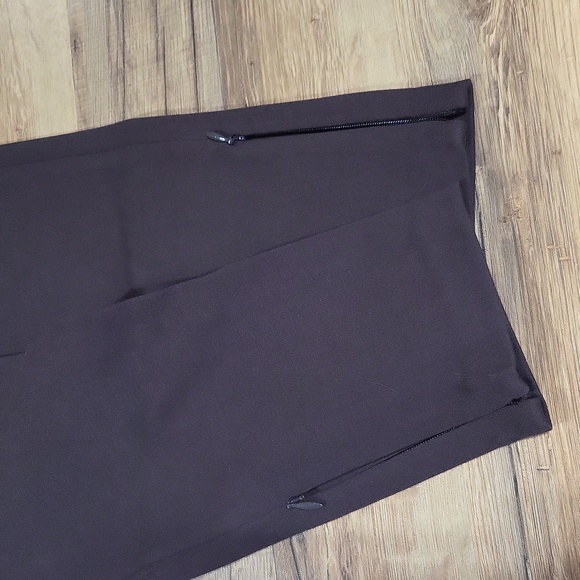 TALBOTS Brown Rayon Blend Wide Elastic Band Waist Skinny Pants with Zip Ankle - Picture 9 of 13